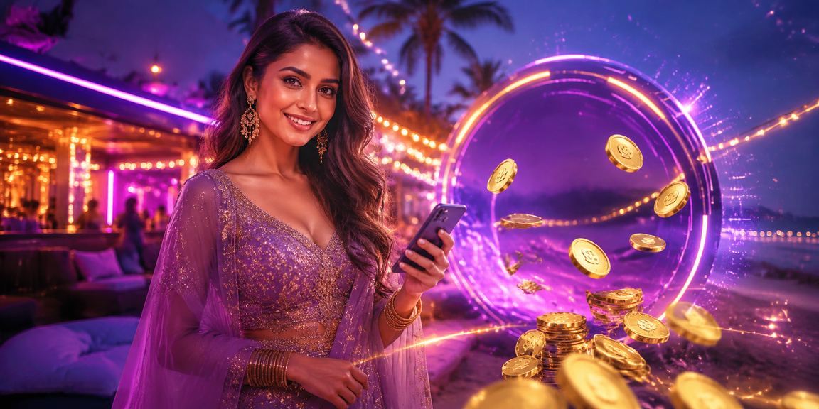 Goa waterfront with players enjoying cashback bonuses after payments