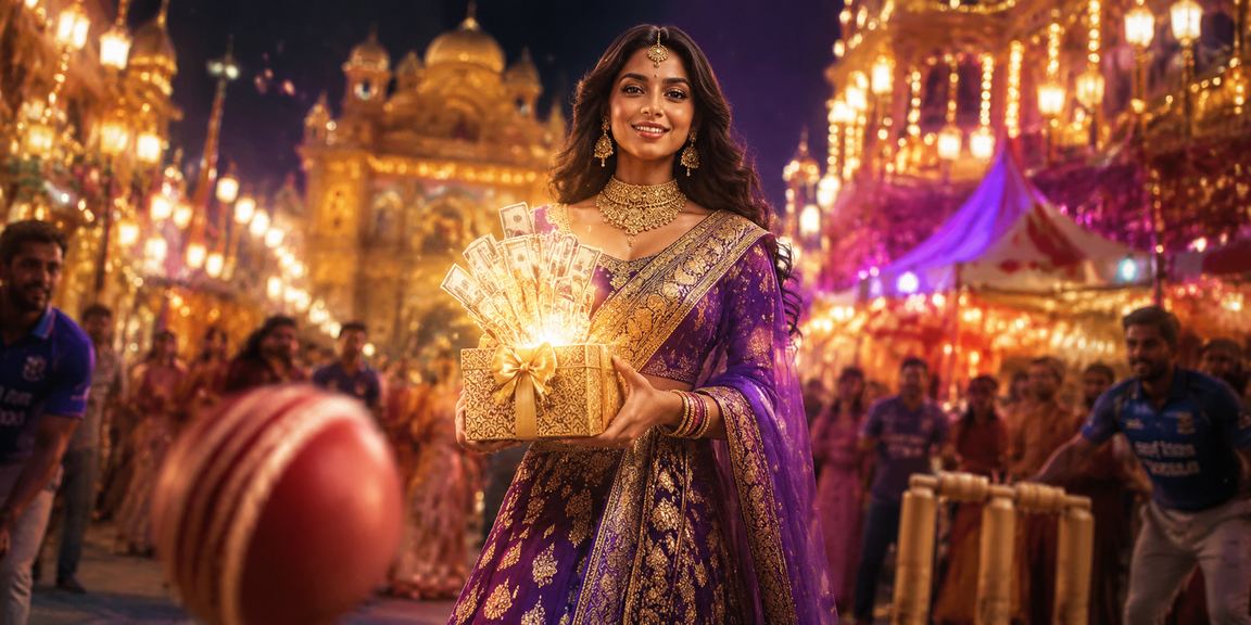 Night market lights inspired by IPL cricket betting thrills in India